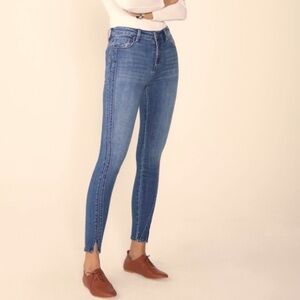 Unpublished Anthro Double Seamed Skinny Jeans Slit Ankle Stretch Sz 27